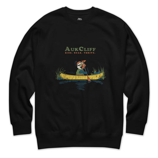 AukCliff Trailblazer Collection Graphic Sweatshirts Black / S Retro Canoeing Puffin Sweatshirt
