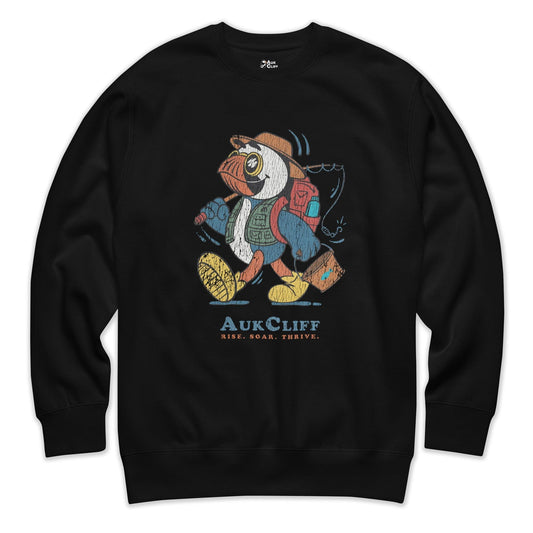 AukCliff Trailblazer Collection Graphic Sweatshirts Black / S Retro Fishing Puffin Sweatshirt