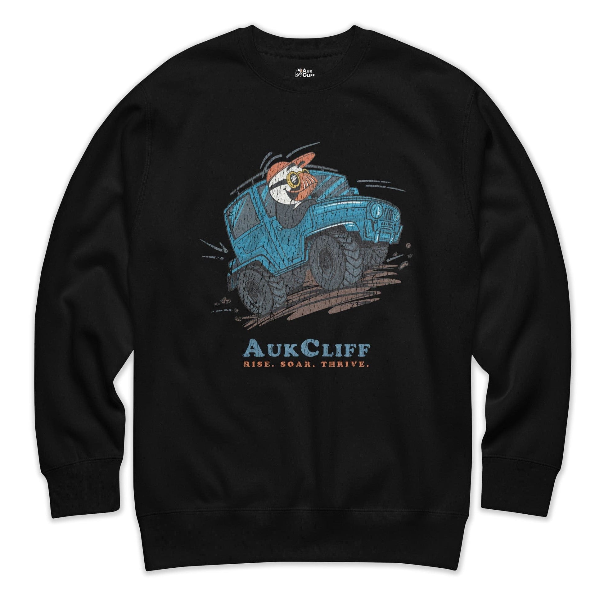 AukCliff Trailblazer Collection Graphic Sweatshirts Black / S Retro Overland 4wd Puffin Sweatshirt