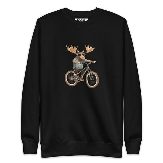 AukCliff Trailblazer Collection Graphic Sweatshirts Black / S Trailblazer Moose Mountain Biking Sweatshirt