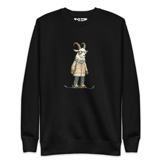 AukCliff Trailblazer Collection Graphic Sweatshirts Black / S Trailblazer Mountain Goat Snowboarding Sweatshirt