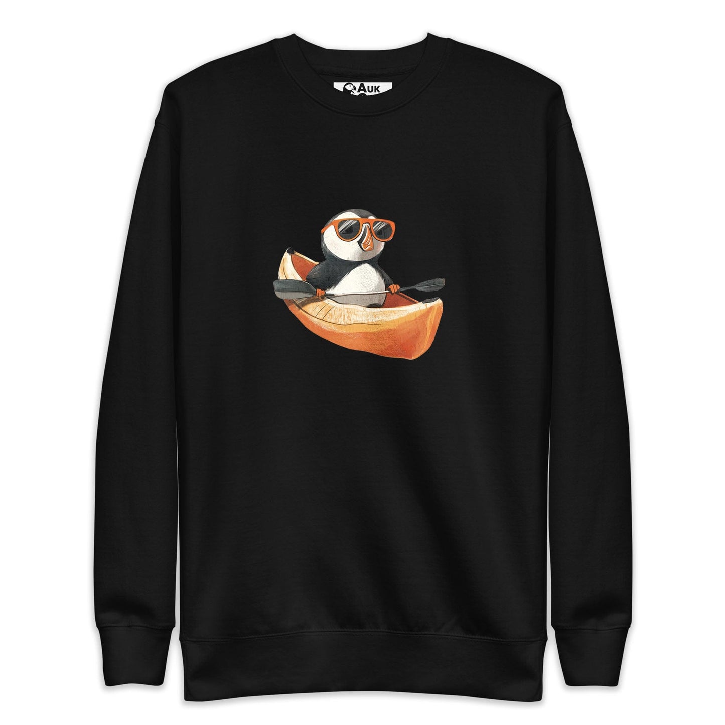 AukCliff Trailblazer Collection Graphic Sweatshirts Black / S Trailblazer Puffin Kayaking Sweatshirt