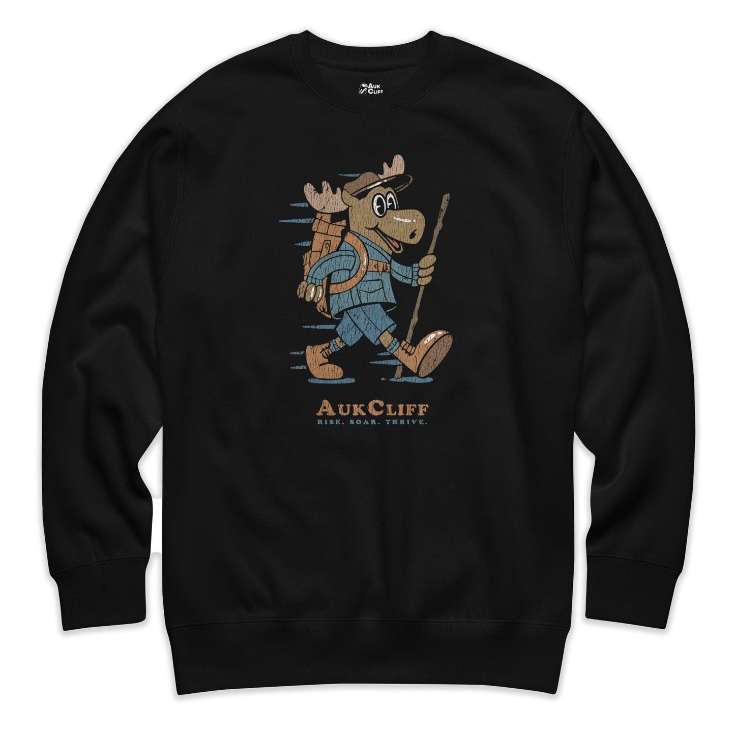 AukCliff Trailblazer Collection Graphic Sweatshirts Black / S Vintage Trailblazer Moose Sweatshirt