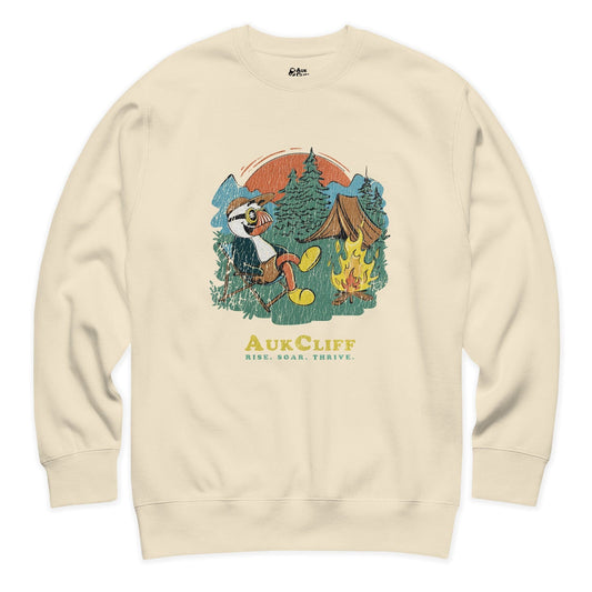 AukCliff Trailblazer Collection Graphic Sweatshirts Bone / S Retro Camping Puffin Sweatshirt