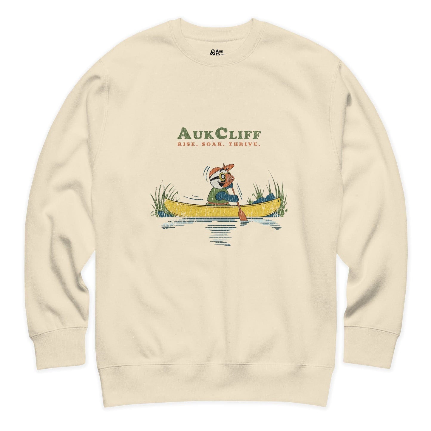 AukCliff Trailblazer Collection Graphic Sweatshirts Bone / S Retro Canoeing Puffin Sweatshirt