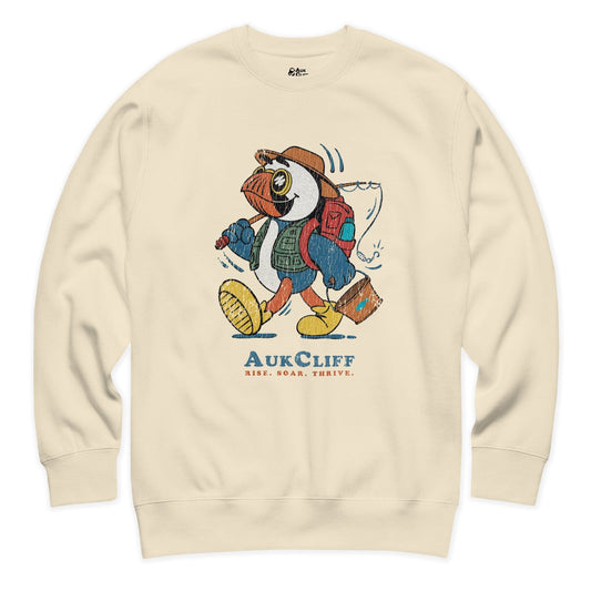 AukCliff Trailblazer Collection Graphic Sweatshirts Bone / S Retro Fishing Puffin Sweatshirt