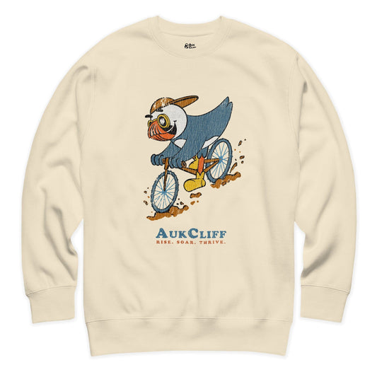 AukCliff Trailblazer Collection Graphic Sweatshirts Bone / S Retro Puffin Mountain Biking Sweatshirt