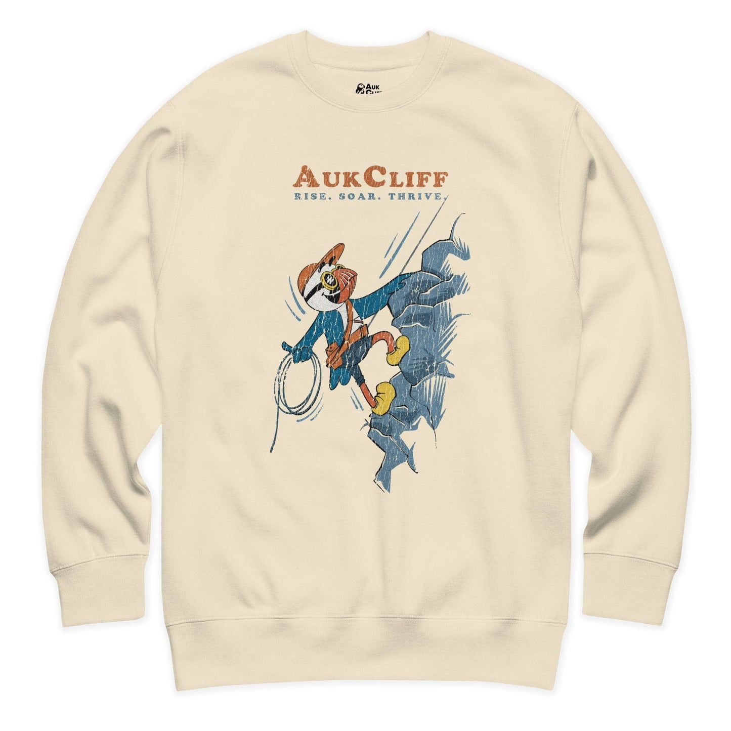 AukCliff Trailblazer Collection Graphic Sweatshirts Bone / S Retro Rock Climbing Puffin Sweatshirt