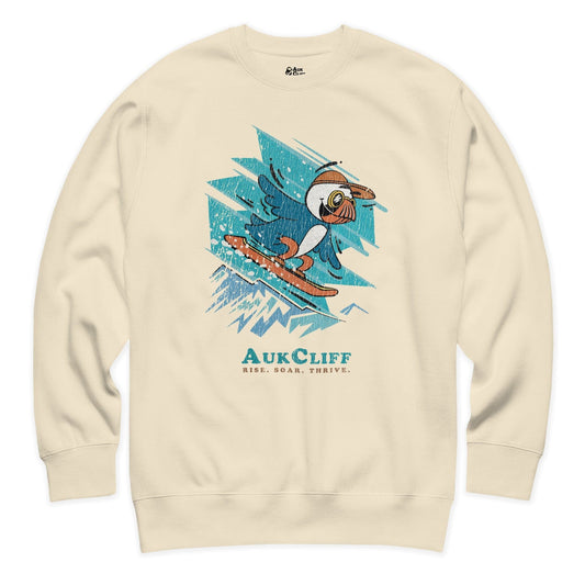 AukCliff Trailblazer Collection Graphic Sweatshirts Bone / S Retro Snowboarding Puffin Sweatshirt