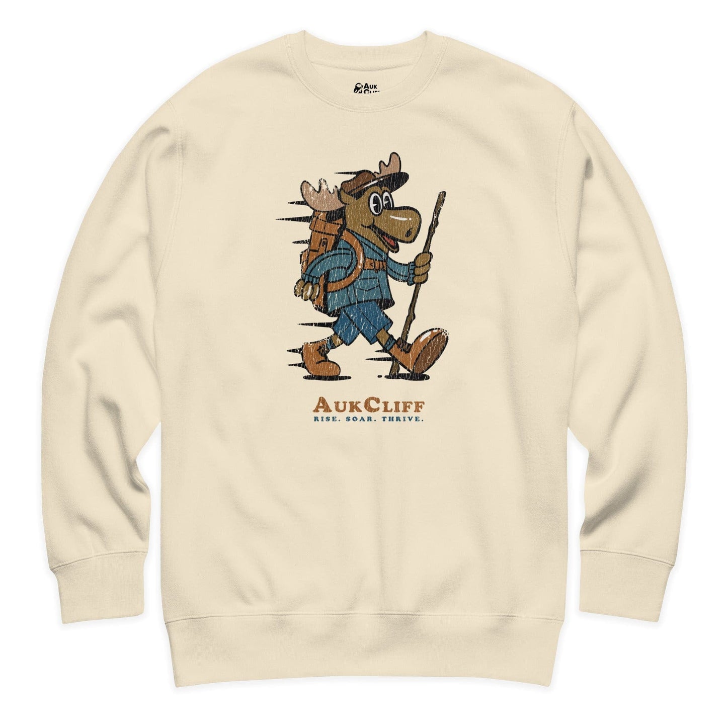 AukCliff Trailblazer Collection Graphic Sweatshirts Bone / S Vintage Trailblazer Moose Sweatshirt