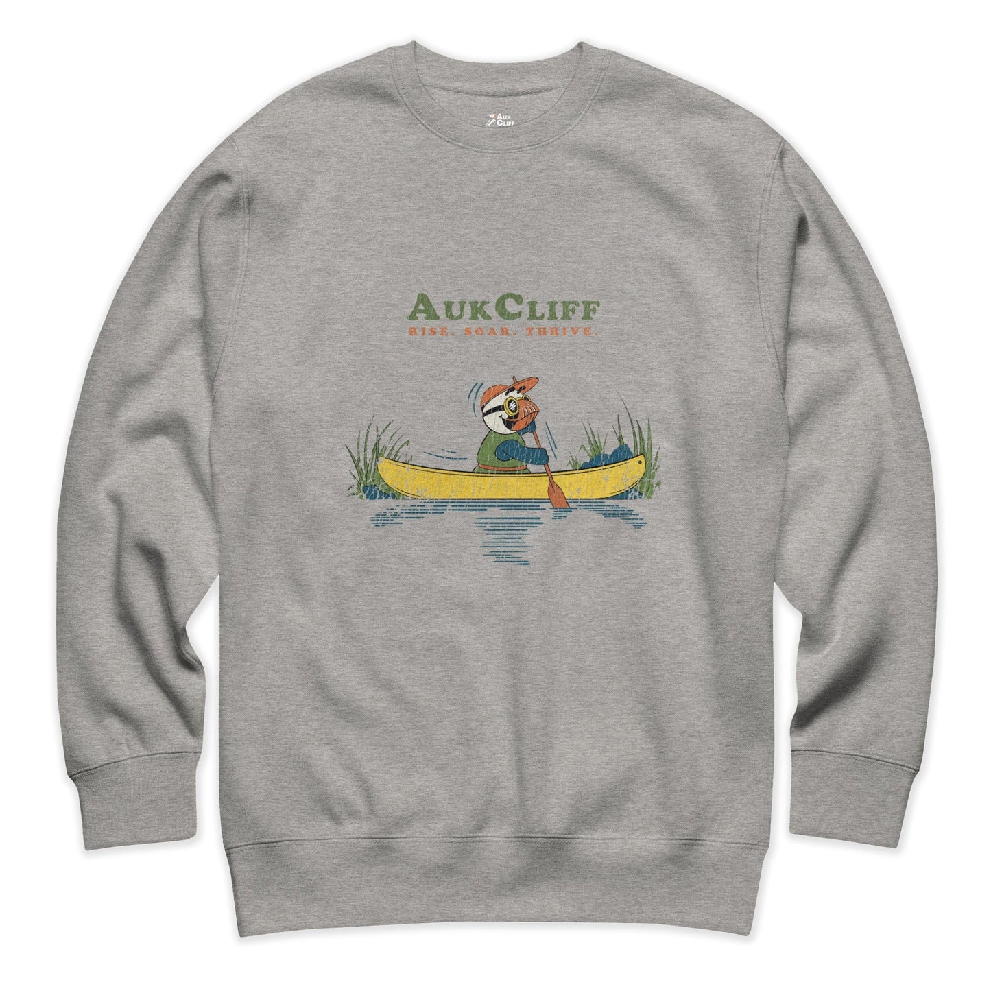 AukCliff Trailblazer Collection Graphic Sweatshirts Carbon Grey / S Retro Canoeing Puffin Sweatshirt