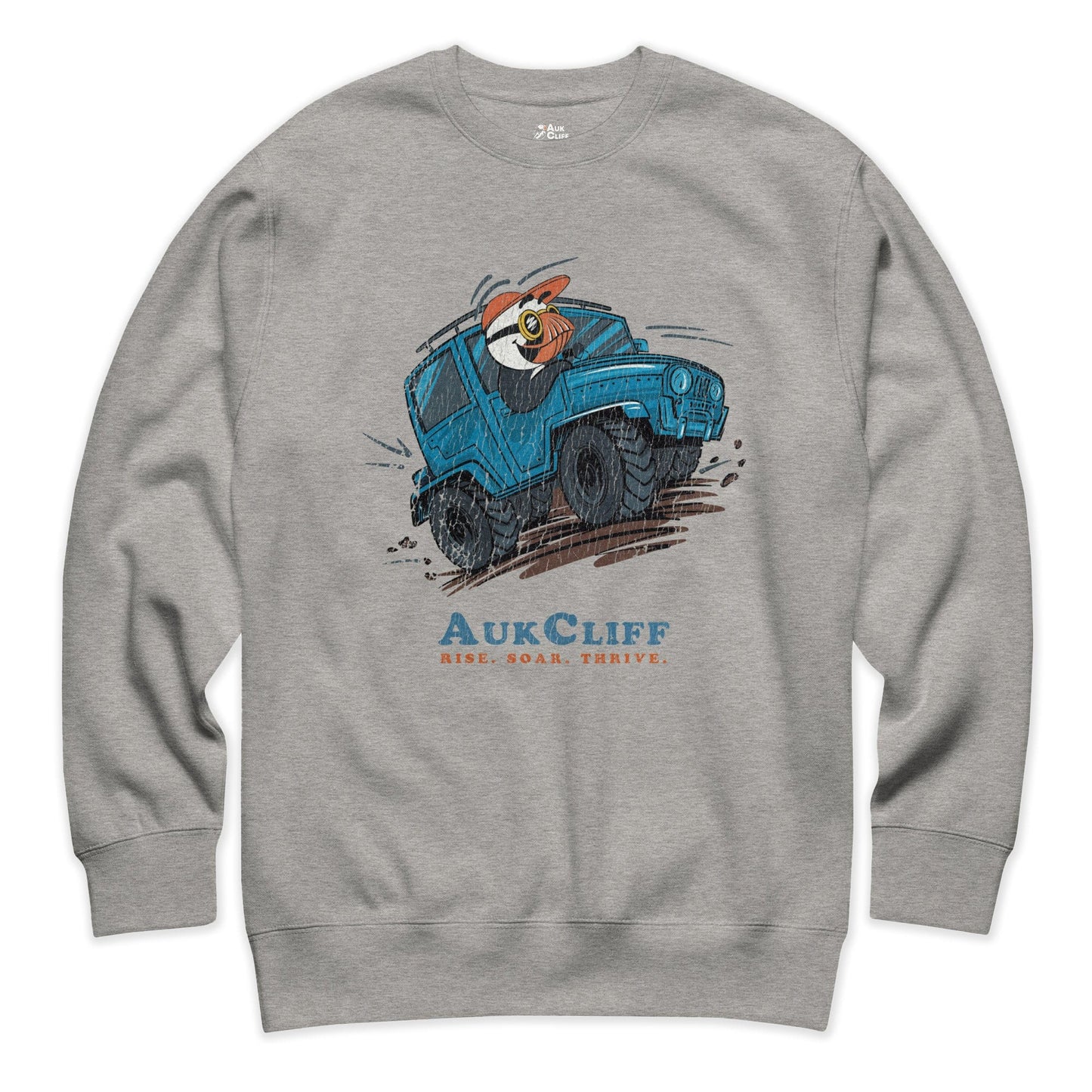AukCliff Trailblazer Collection Graphic Sweatshirts Carbon Grey / S Retro Overland 4wd Puffin Sweatshirt