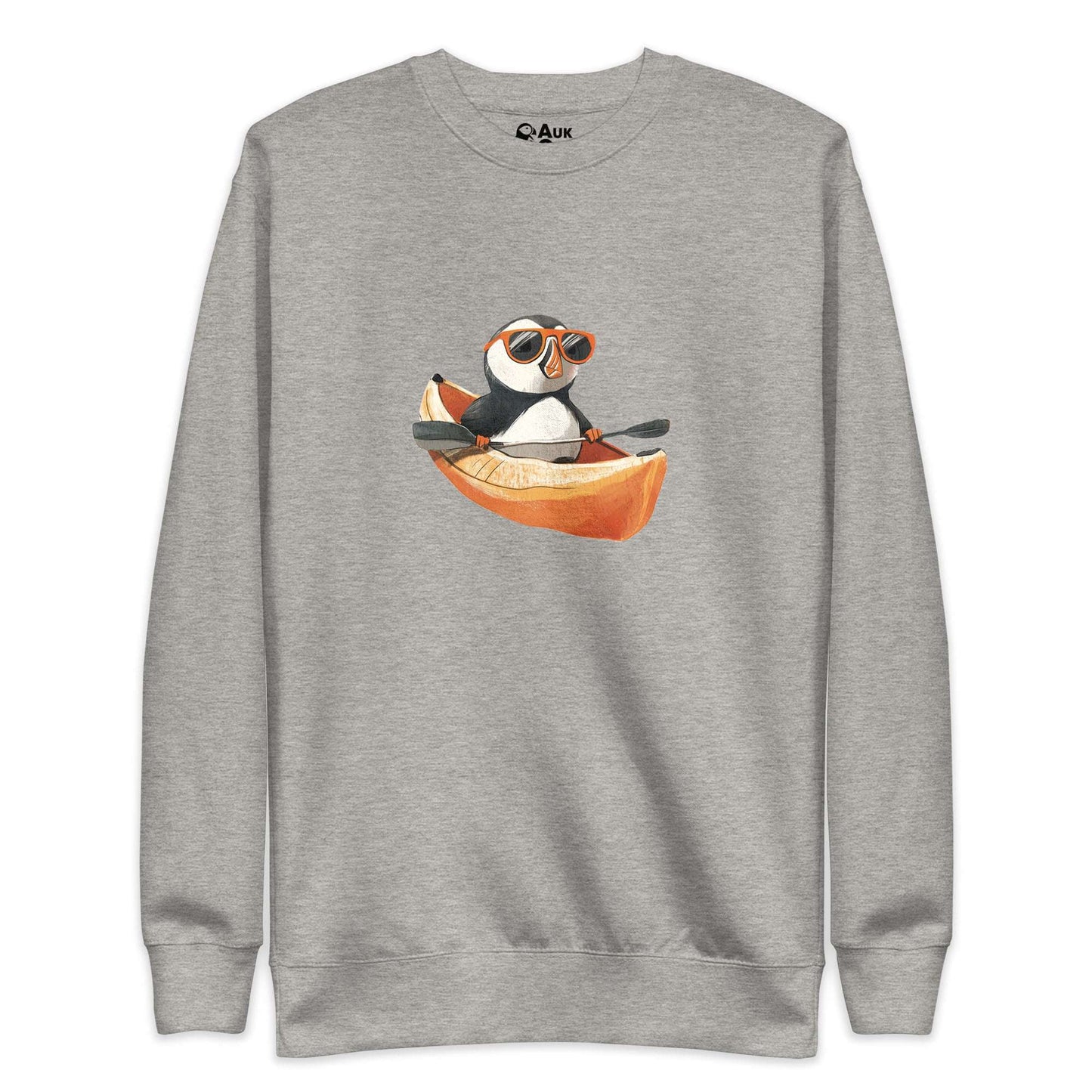 AukCliff Trailblazer Collection Graphic Sweatshirts Carbon Grey / S Trailblazer Puffin Kayaking Sweatshirt