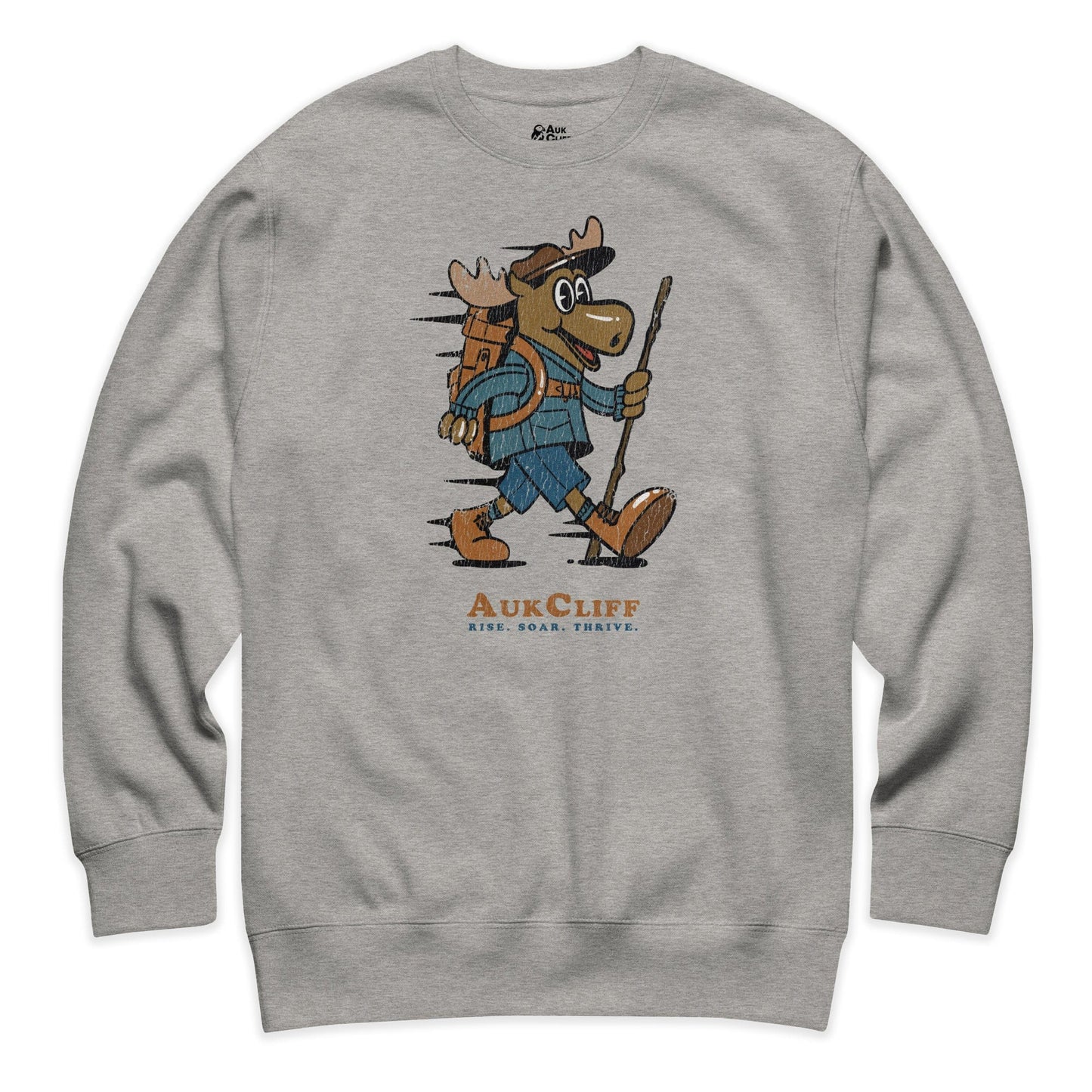 AukCliff Trailblazer Collection Graphic Sweatshirts Carbon Grey / S Vintage Trailblazer Moose Sweatshirt