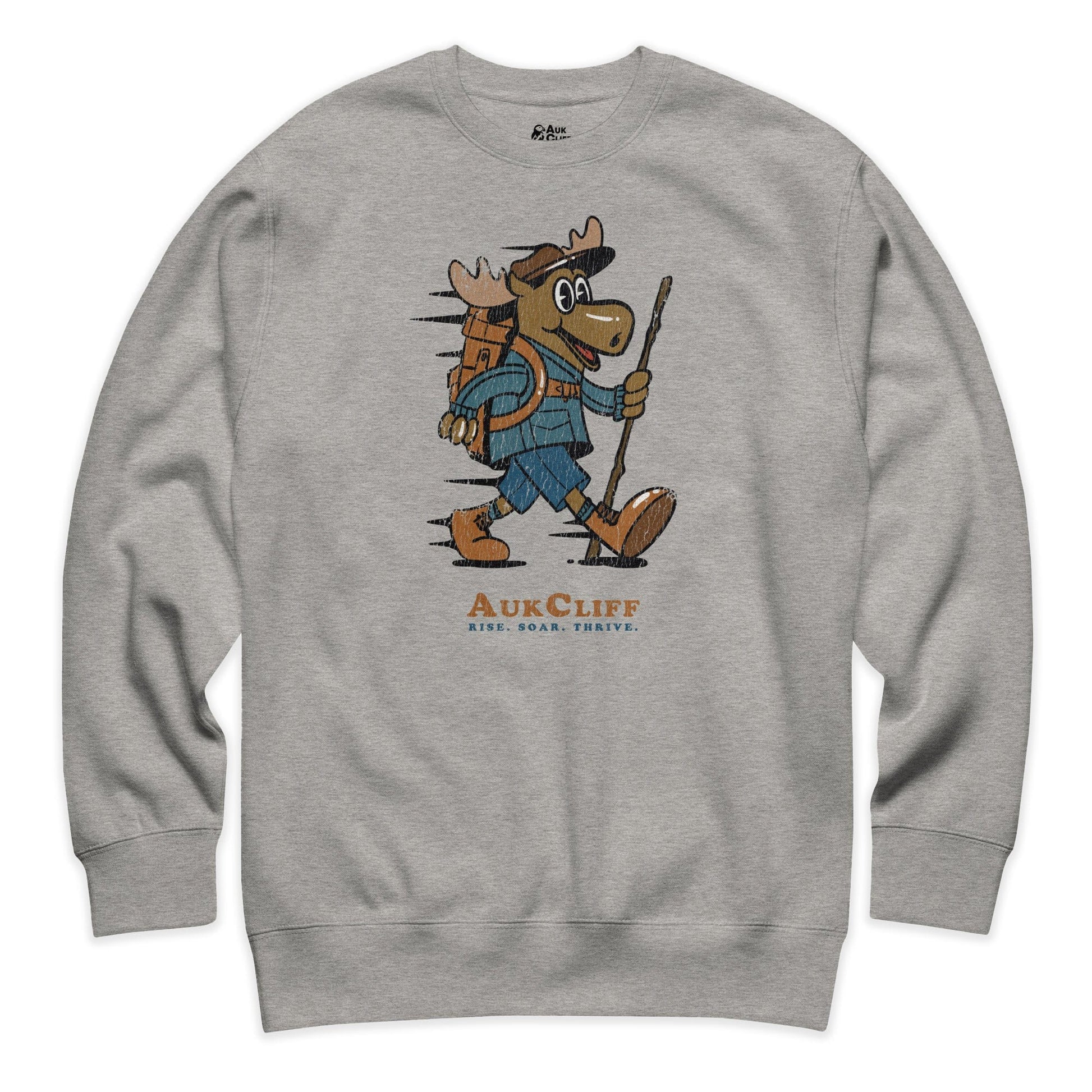 AukCliff Trailblazer Collection Graphic Sweatshirts Carbon Grey / S Vintage Trailblazer Moose Sweatshirt