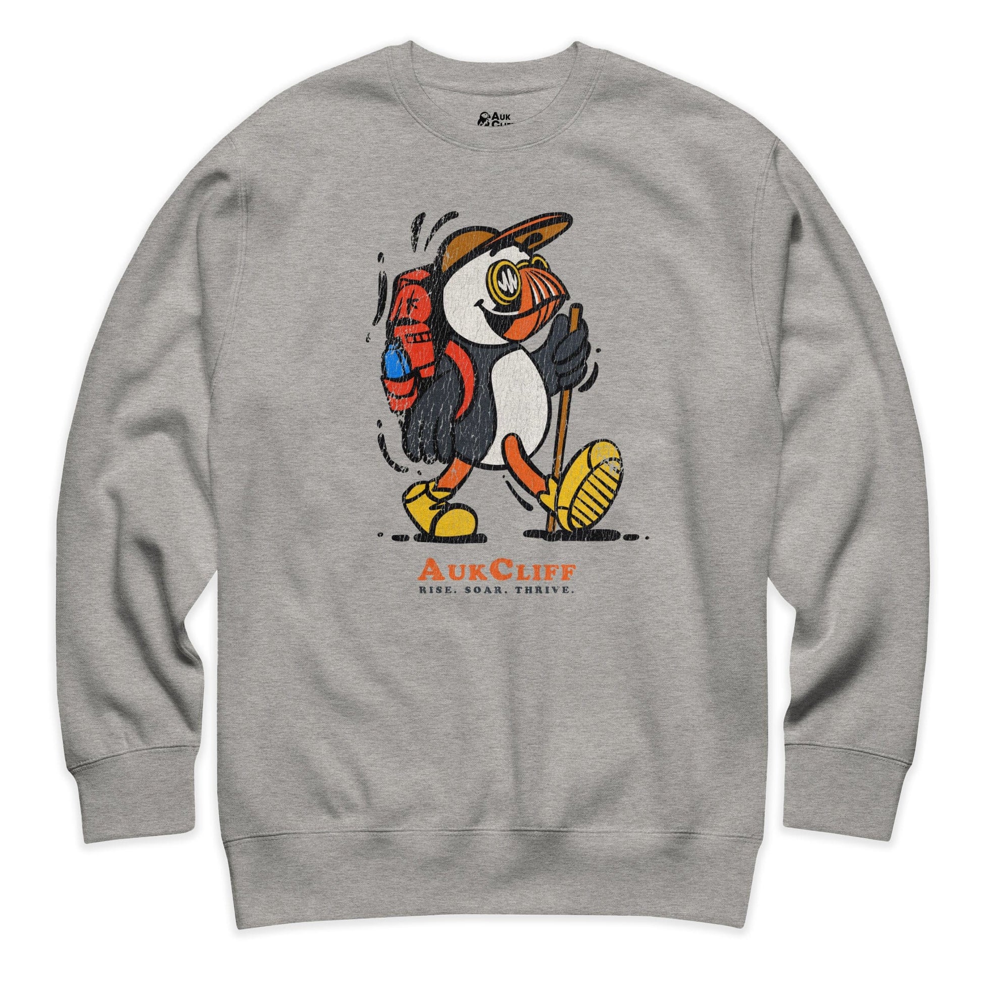 AukCliff Trailblazer Collection Graphic Sweatshirts Carbon Grey / S Vintage Trailblazer Puffin Sweatshirt