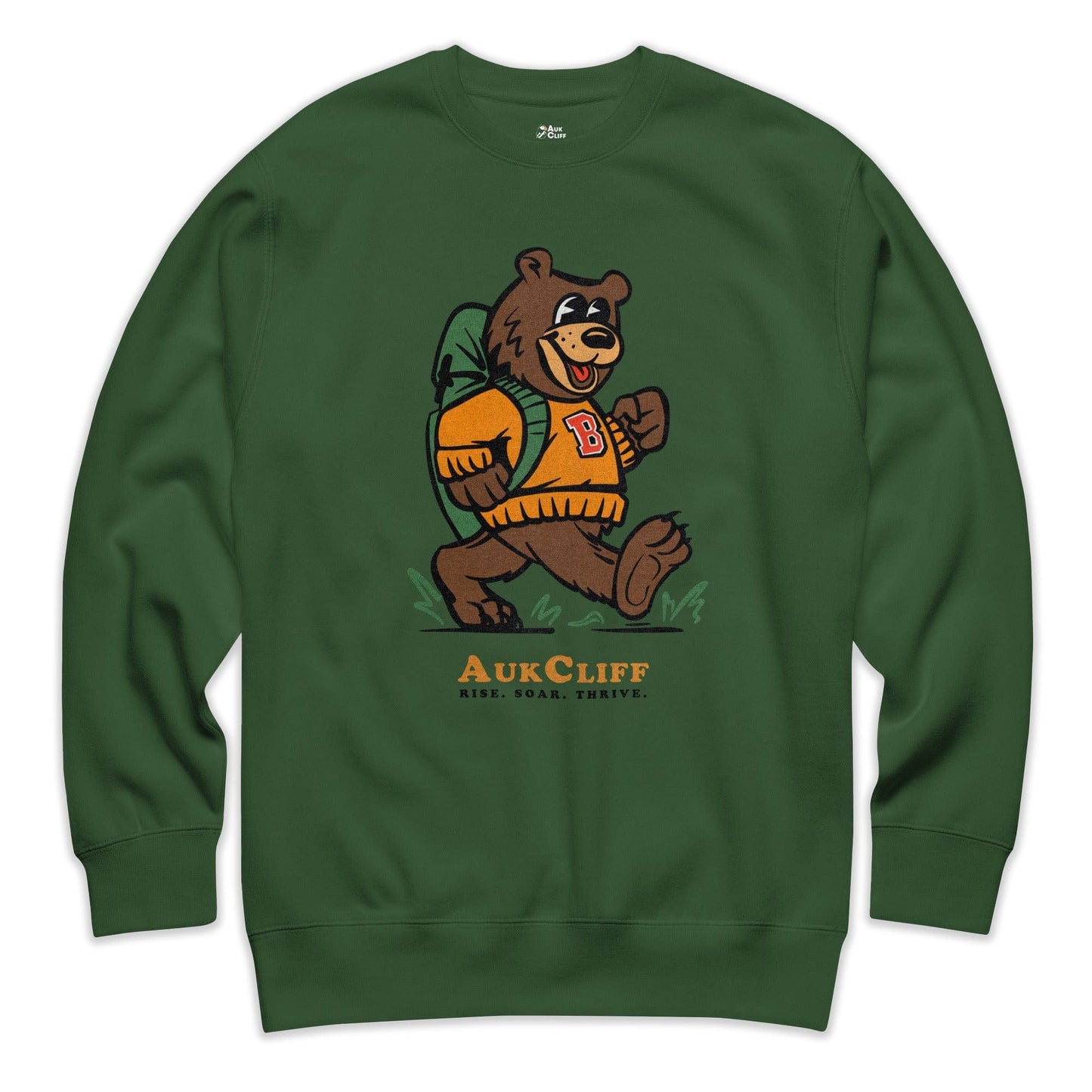 AukCliff Trailblazer Collection Graphic Sweatshirts Forest Green / S Vintage Trailblazer Bear Sweatshirt