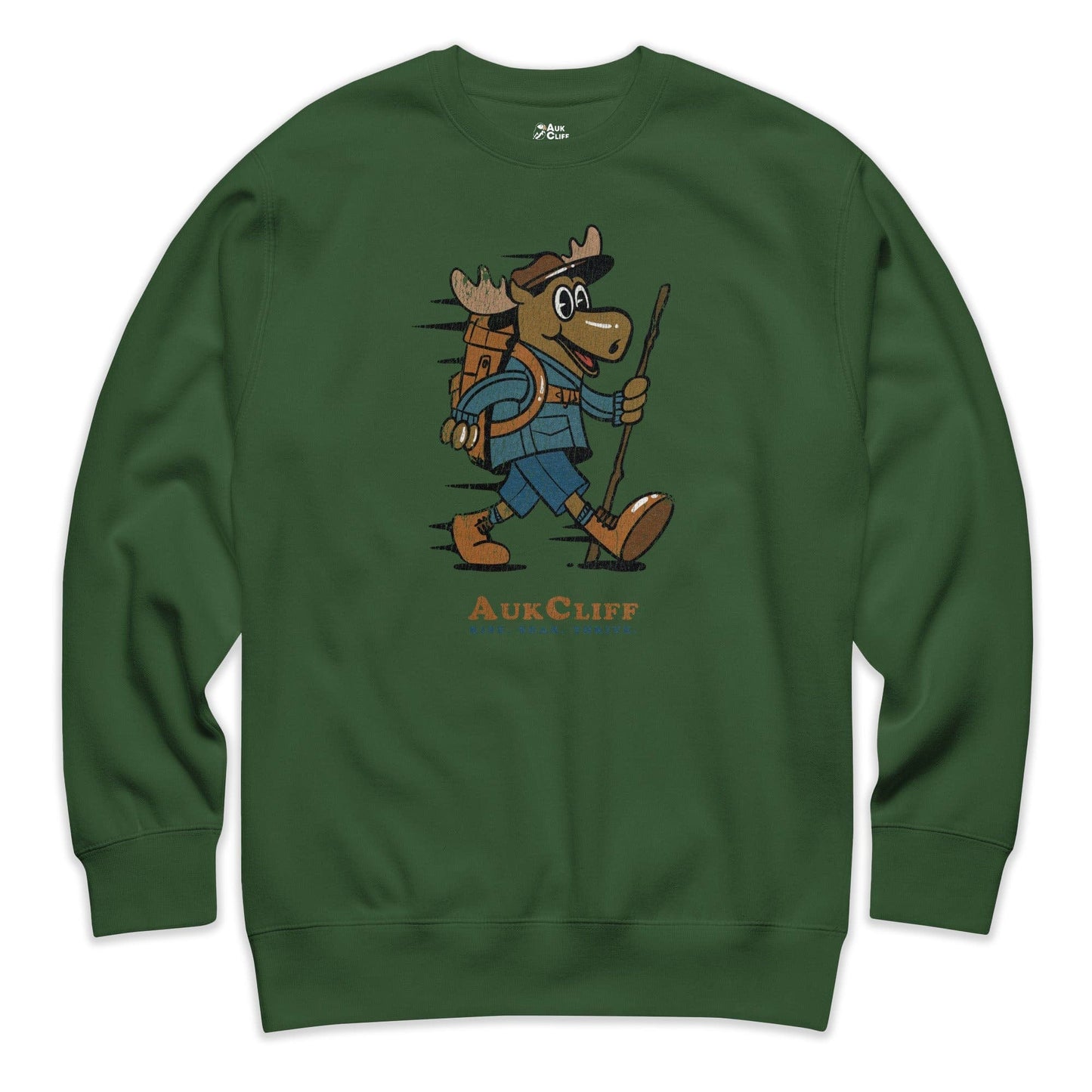 AukCliff Trailblazer Collection Graphic Sweatshirts Forest Green / S Vintage Trailblazer Moose Sweatshirt