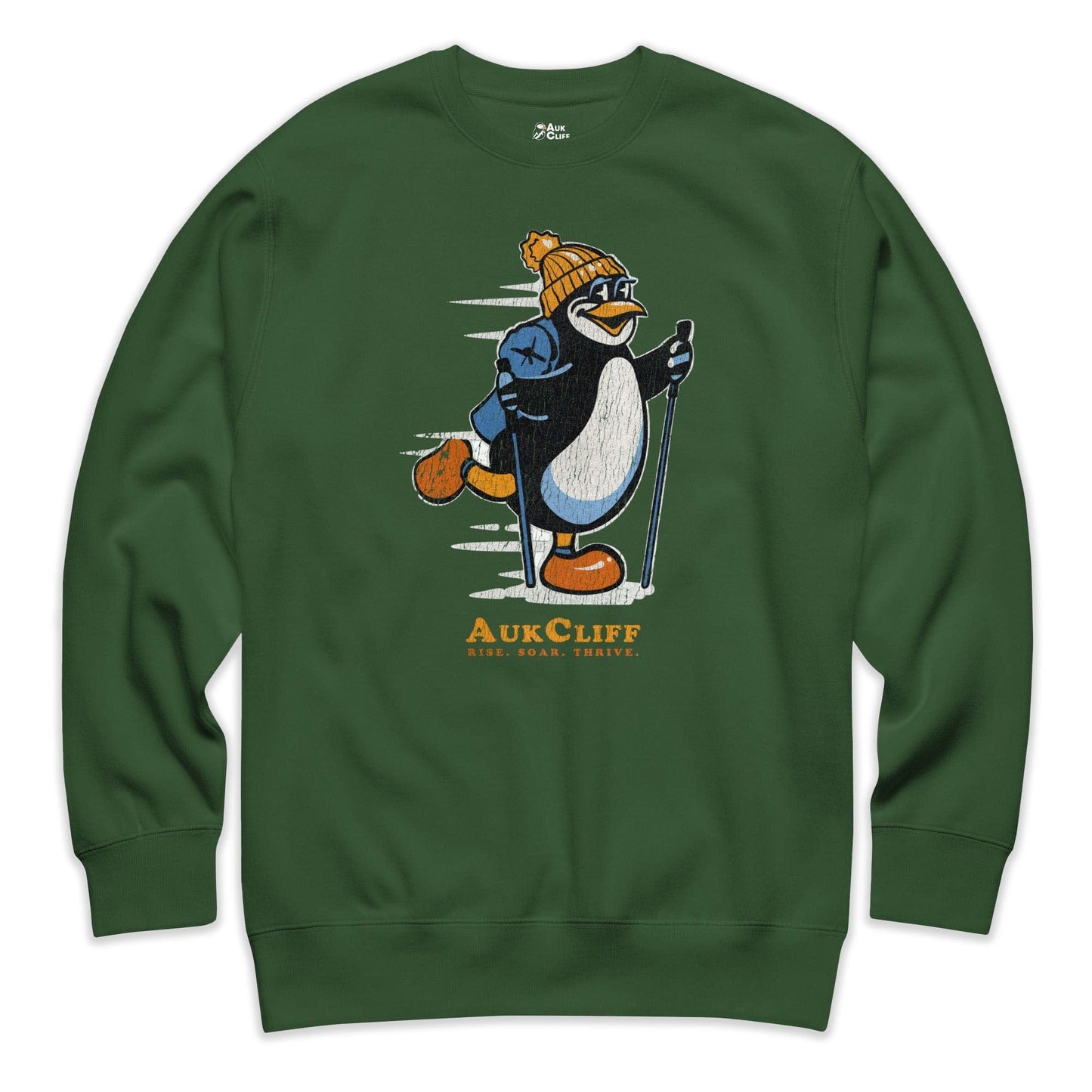 AukCliff Trailblazer Collection Graphic Sweatshirts Forest Green / S Vintage Trailblazer Penguin Sweatshirt