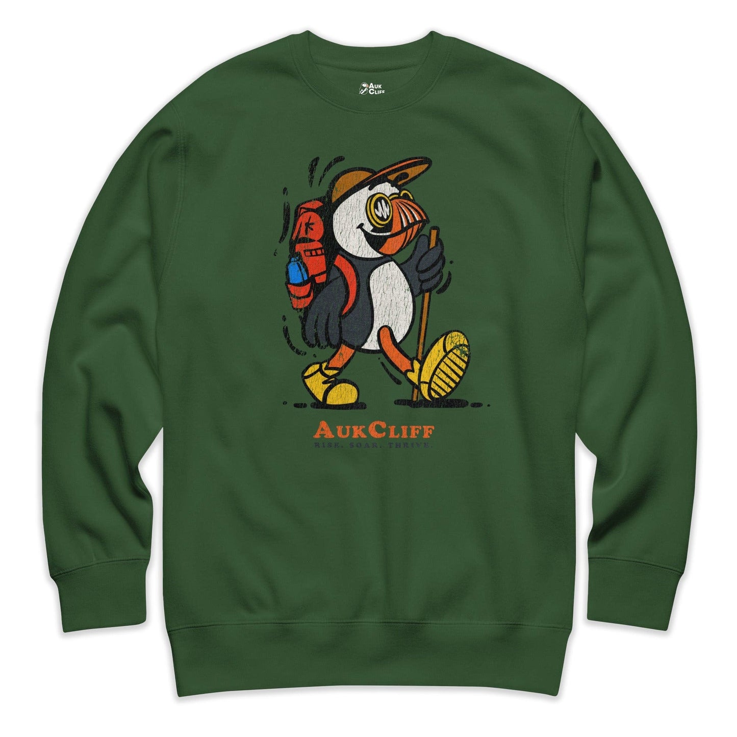 AukCliff Trailblazer Collection Graphic Sweatshirts Forest Green / S Vintage Trailblazer Puffin Sweatshirt