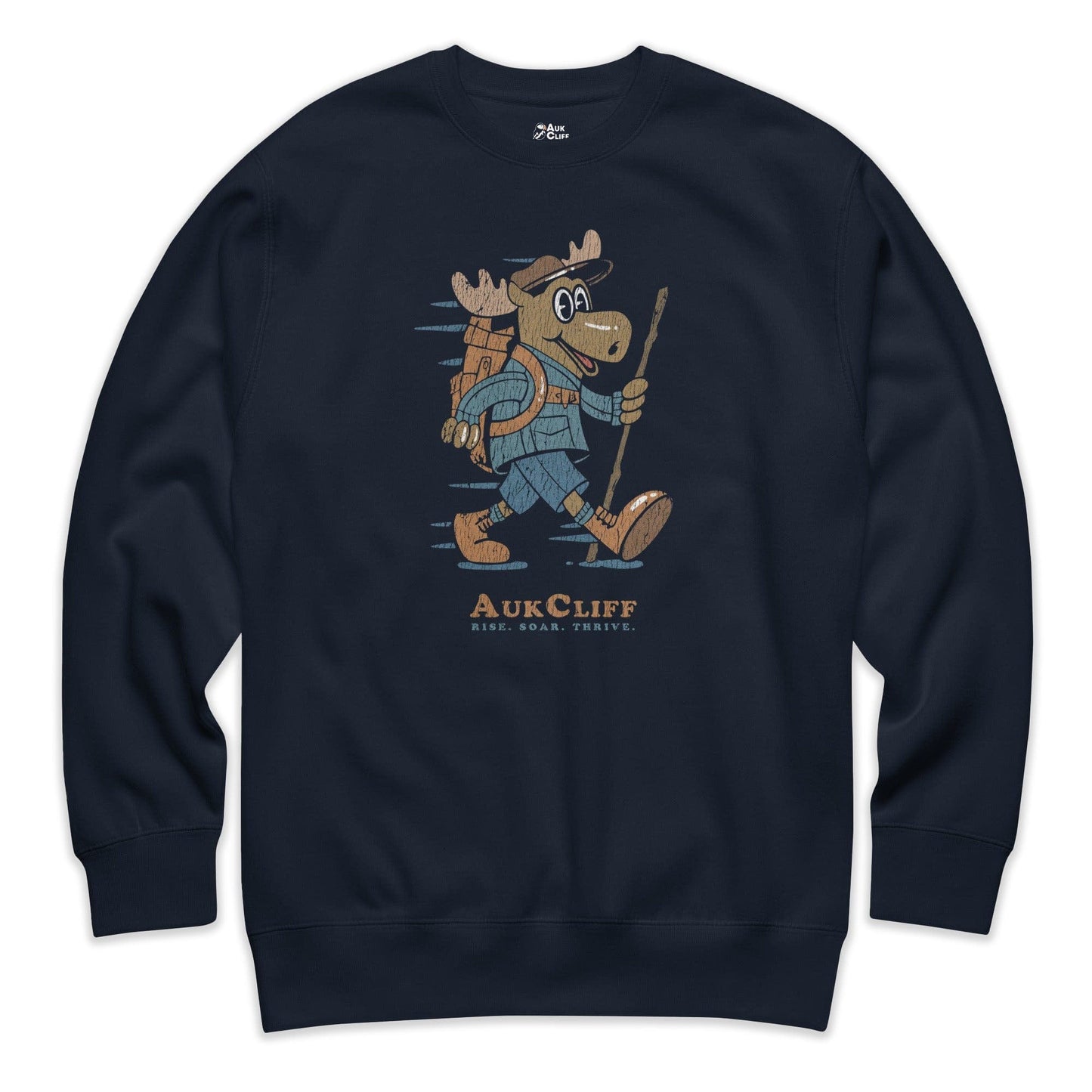 AukCliff Trailblazer Collection Graphic Sweatshirts Navy Blazer / S Vintage Trailblazer Moose Sweatshirt