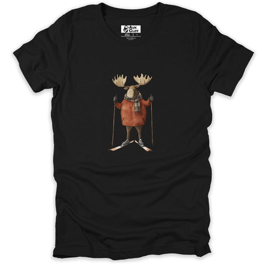 AukCliff Trailblazer Collection Graphic Tees Black / S Trailblazer Moose Skiing T-shirt