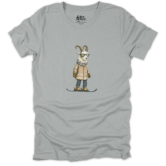 AukCliff Trailblazer Collection Graphic Tees Silver / S Trailblazer Mountain Goat Snowboarding T-shirt
