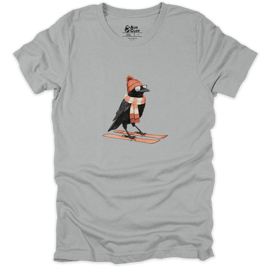AukCliff Trailblazer Collection Graphic Tees Silver / S Trailblazer Raven Skiing T-shirt
