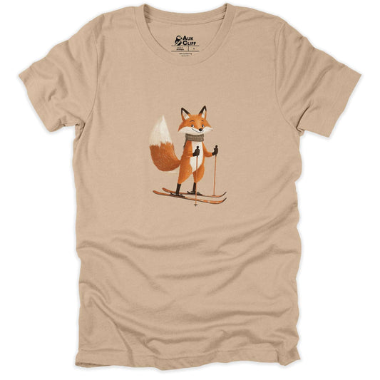AukCliff Trailblazer Collection Graphic Tees Tan / S Trailblazer Fox Skiing T-shirt