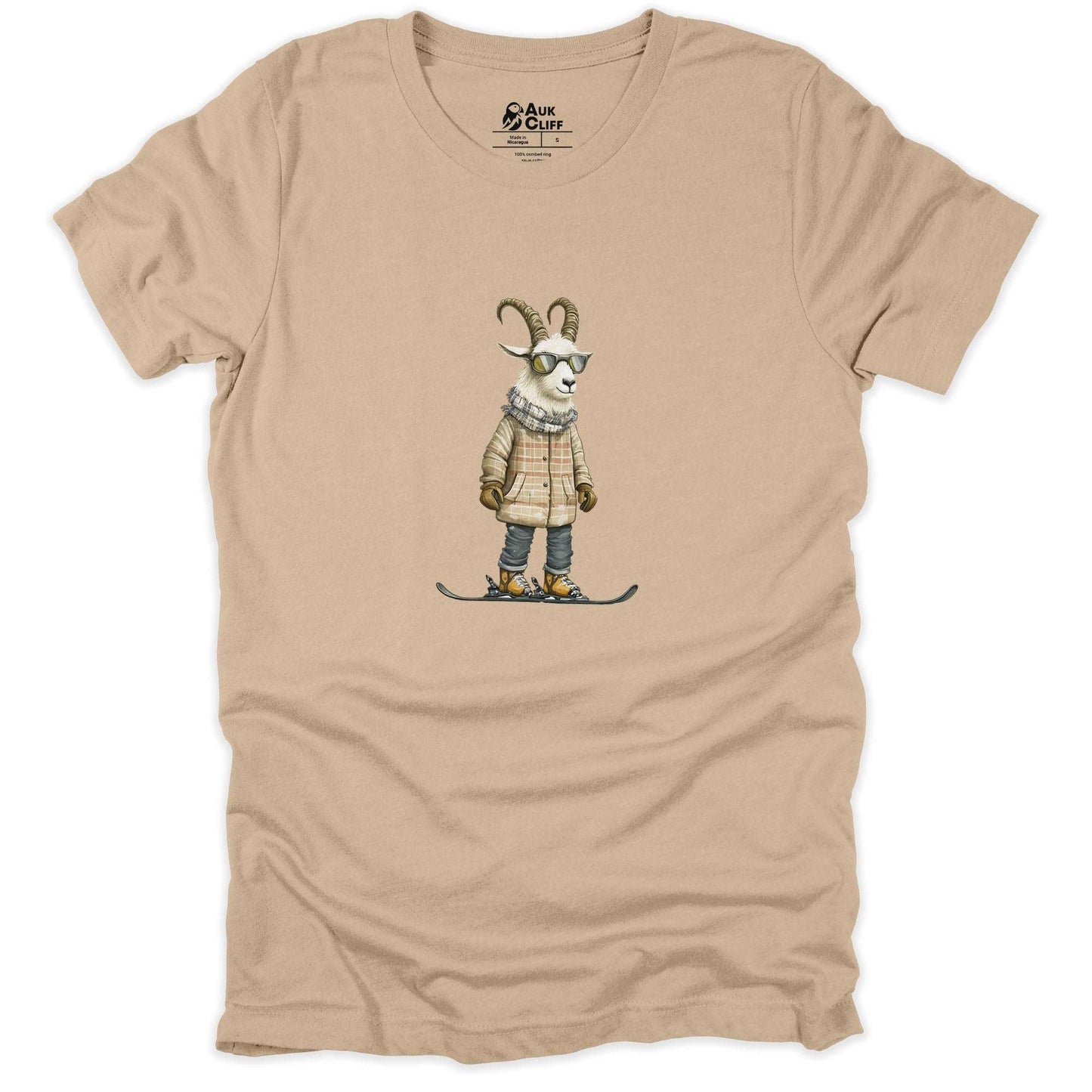 AukCliff Trailblazer Collection Graphic Tees Tan / S Trailblazer Mountain Goat Snowboarding T-shirt