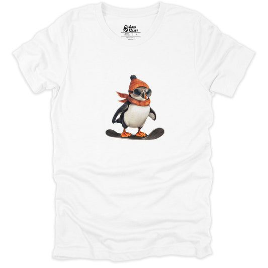 AukCliff Trailblazer Collection Graphic Tees White / S Trailblazer Puffin Snowboarding T-shirt