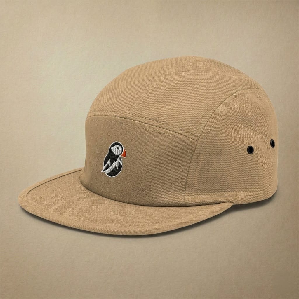 AukCliff Trekker’s Choice 5 Panel Cap Khaki Simple 5 Panel Cap