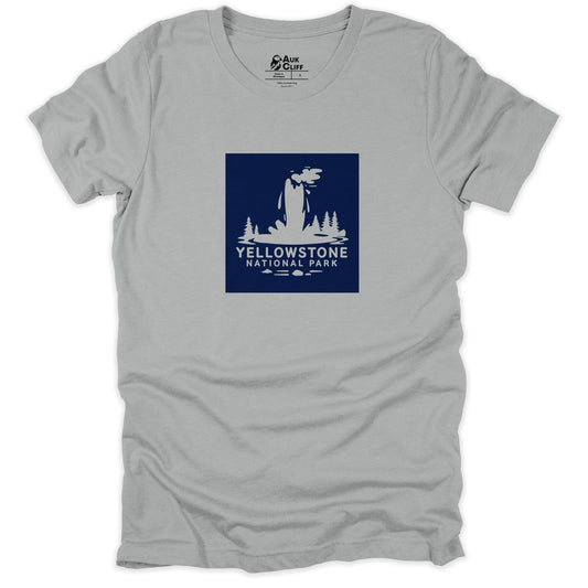 AukCliff USA National Park T-shirt Silver / S Yellowstone National Park Minimalist T-shirt