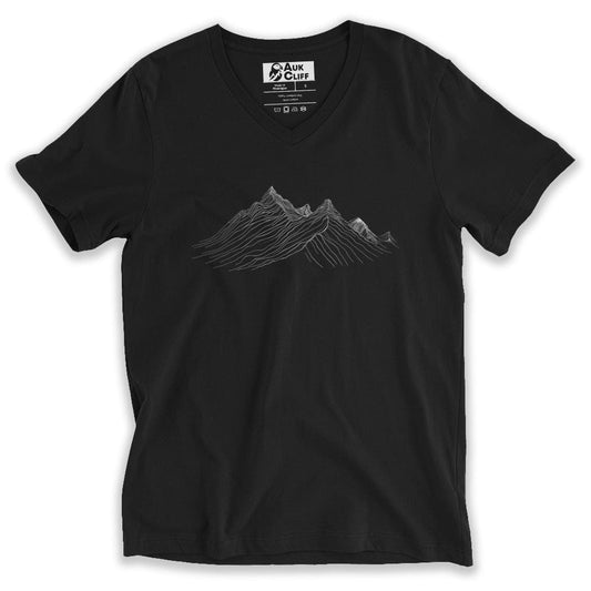 AukCliff V-Neck T-shirt Black / S Zen Peaks V-Neck T-Shirt