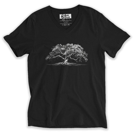 AukCliff V-Neck T-shirt S Old Oak Silhouette V-Neck T-Shirt