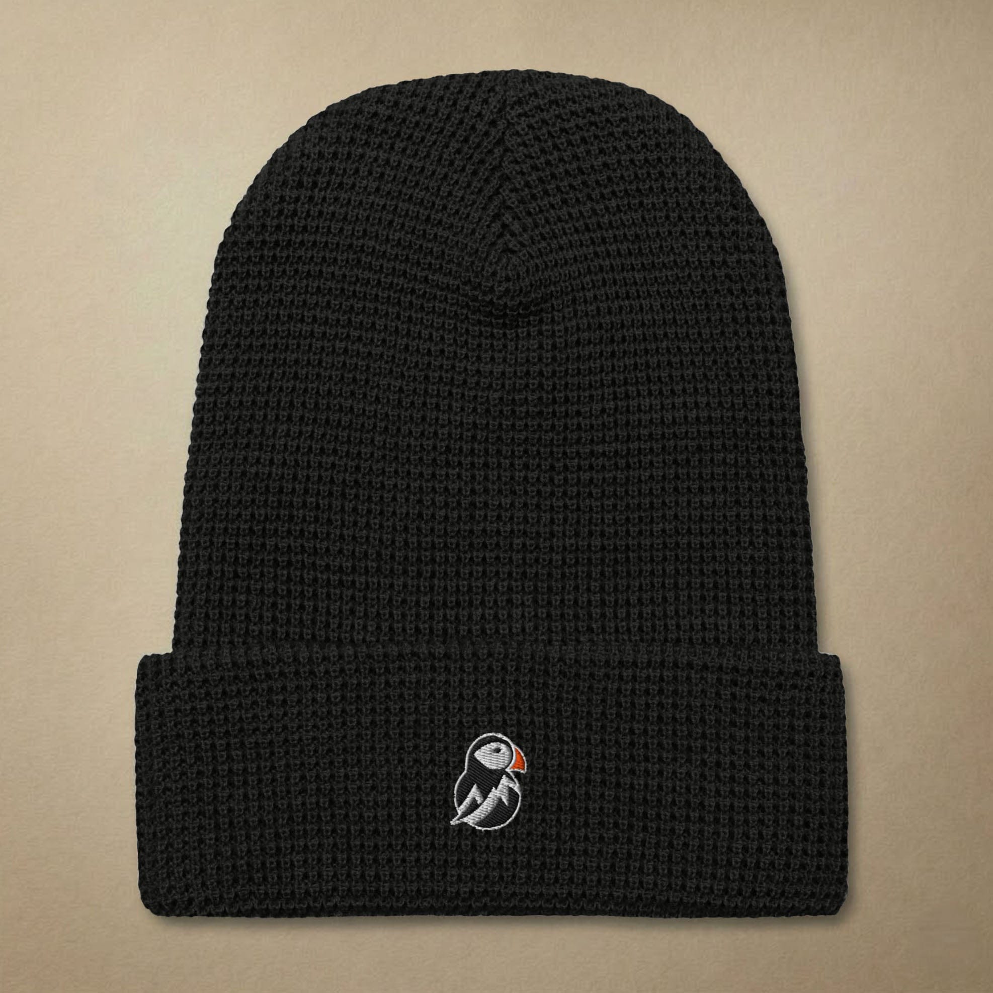 AukCliff Waffle Beanie Black Waffle Beanie