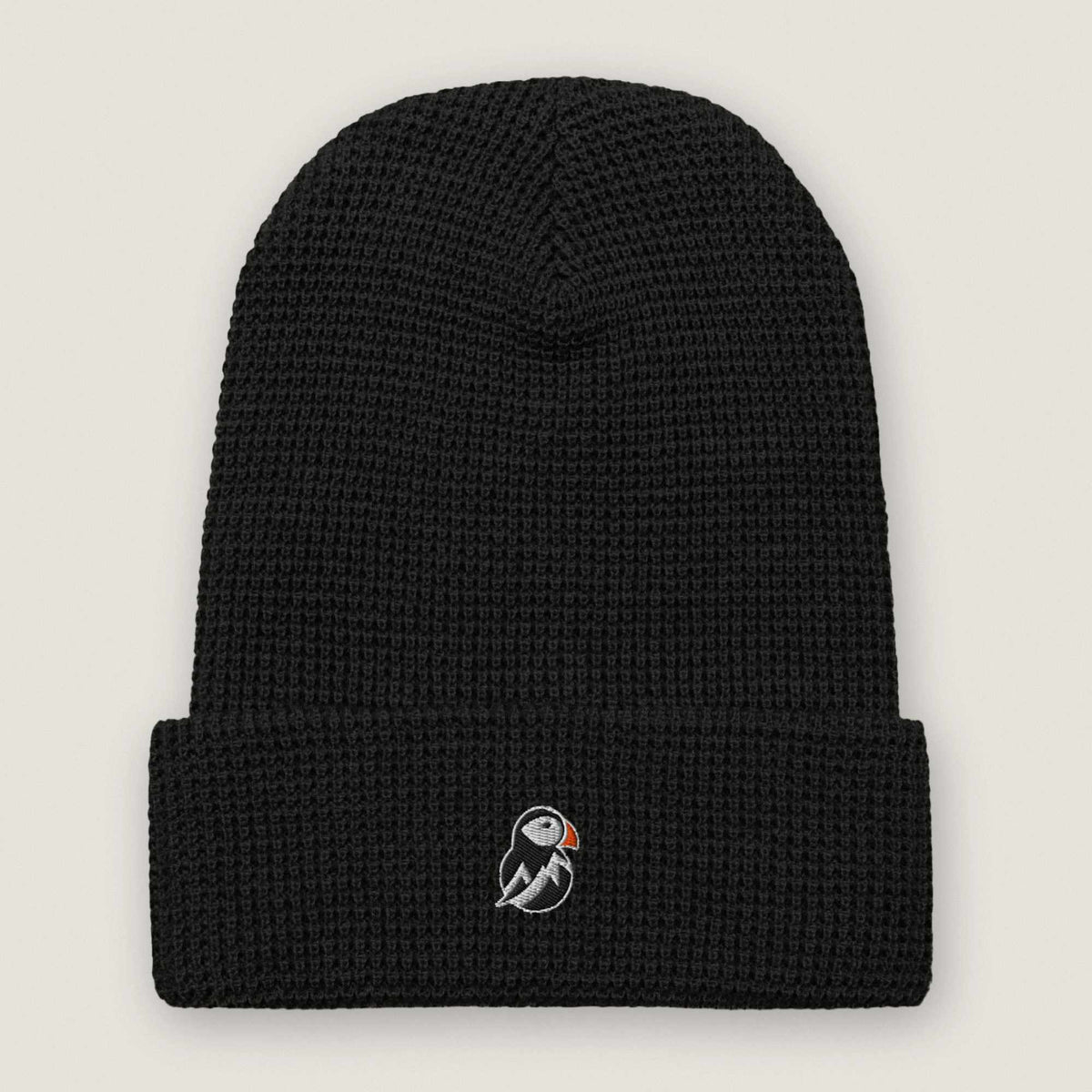 AukCliff Waffle Beanie Black Waffle Beanie