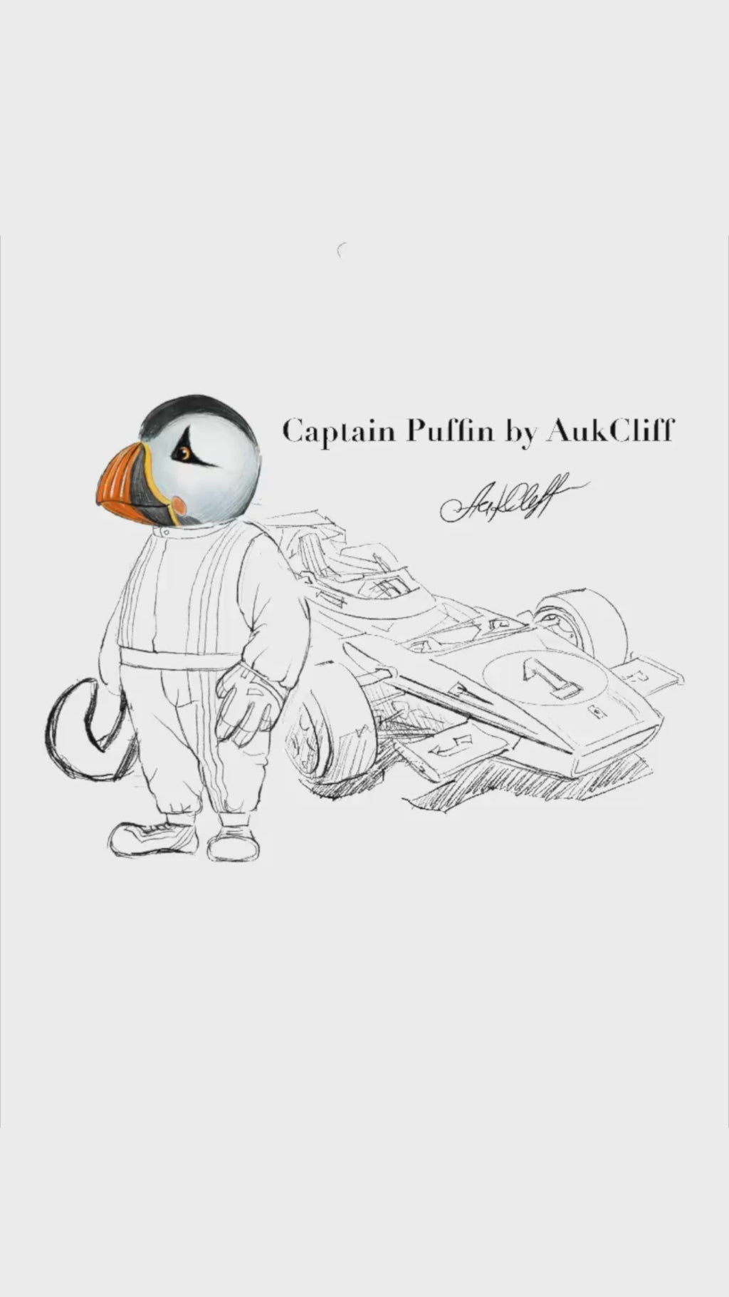 Captain Puffin Formula Racer T-Shirt