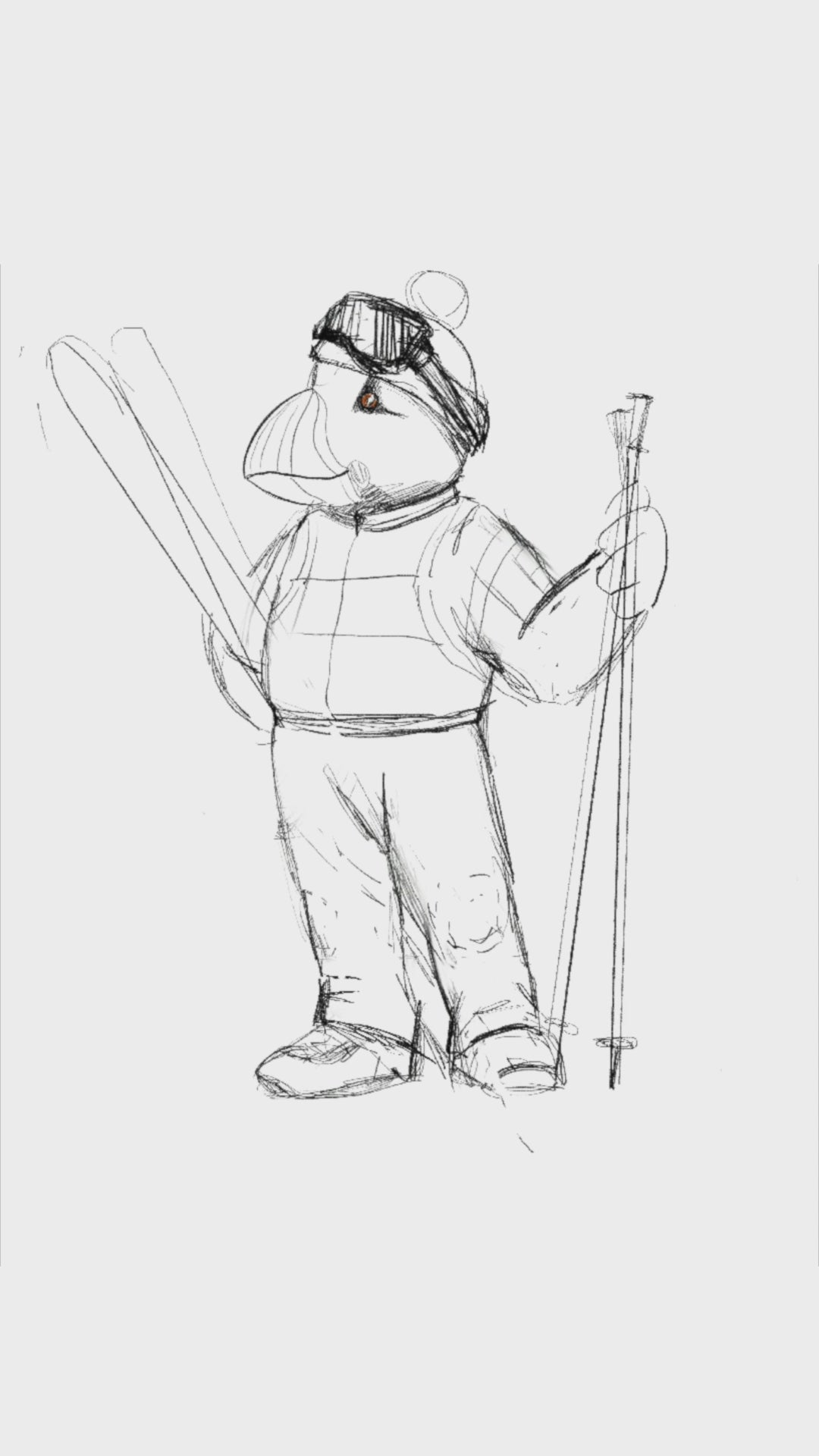Captain Puffin Retro Ski T-Shirt