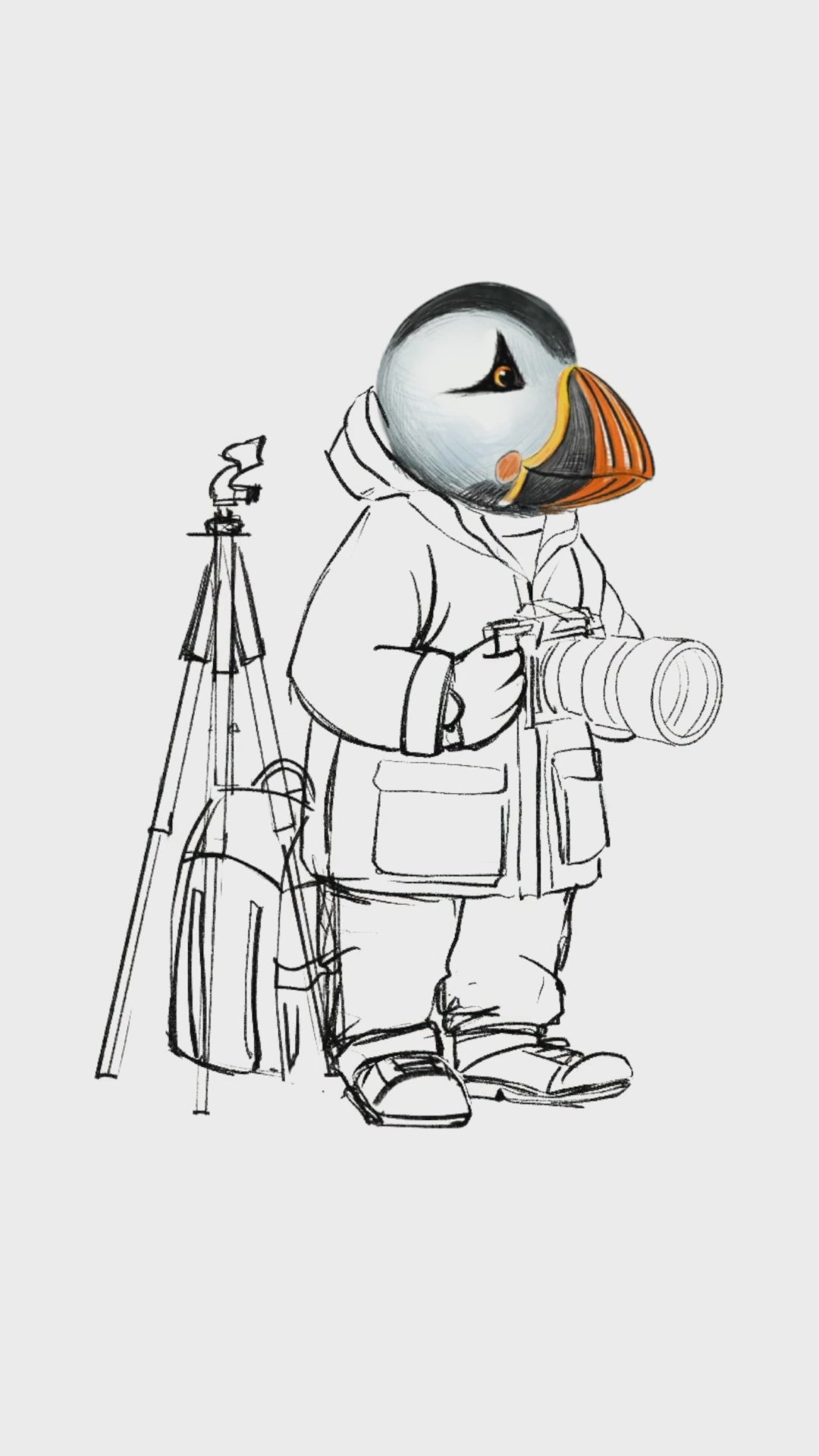 Captain Puffin Wildlife Photographer T-Shirt