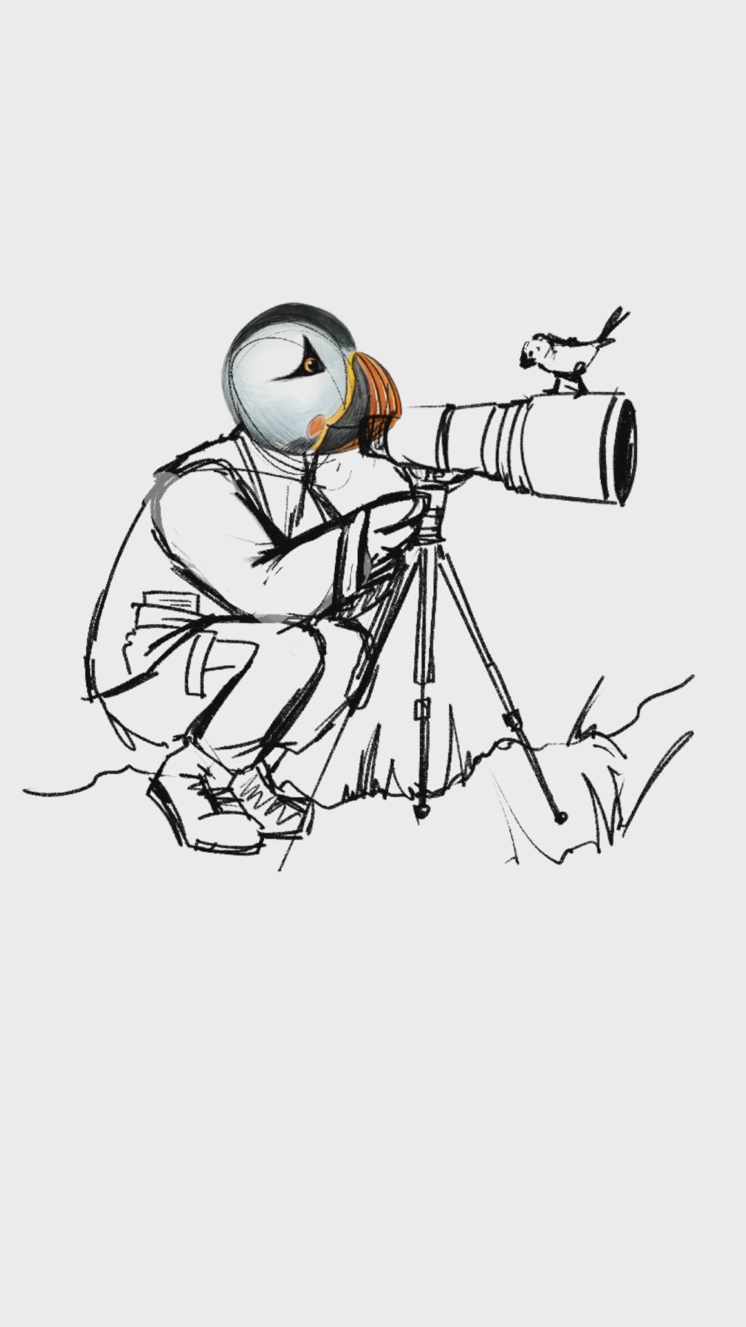 Captain Puffin Bird Photographer Sweatshirt
