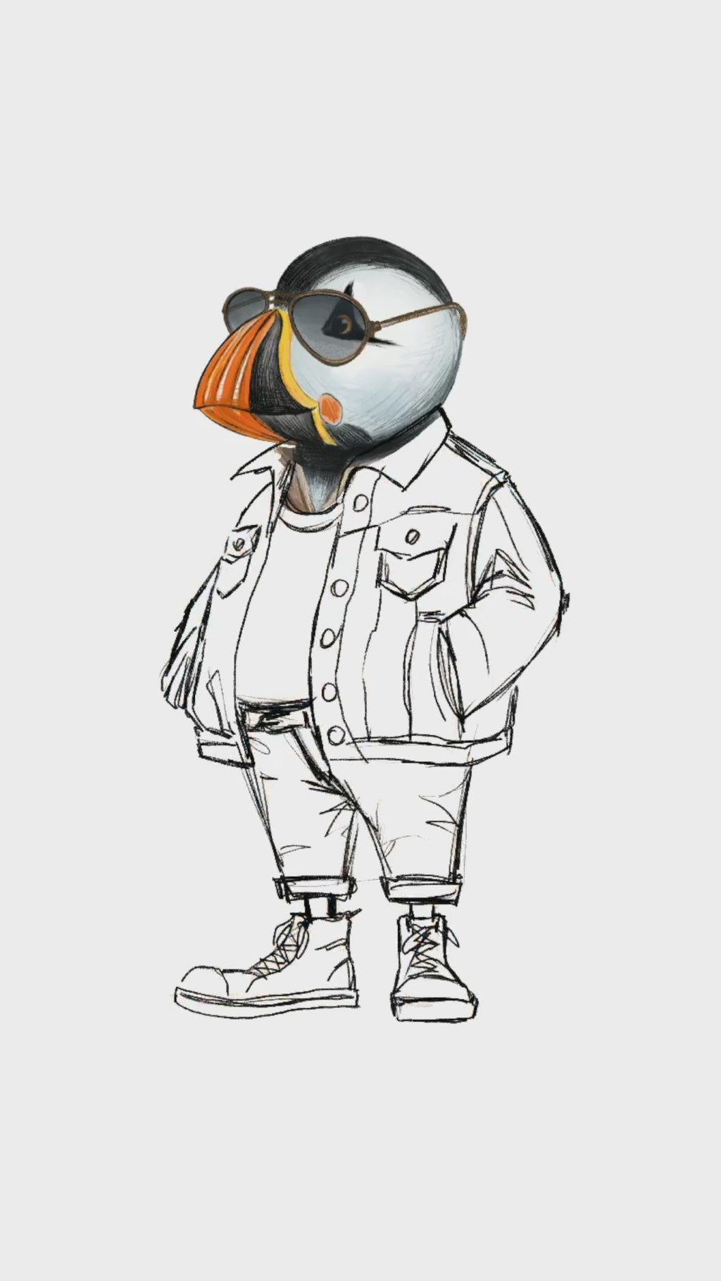 Captain Puffin The Denim Wanderer Sweatshirt