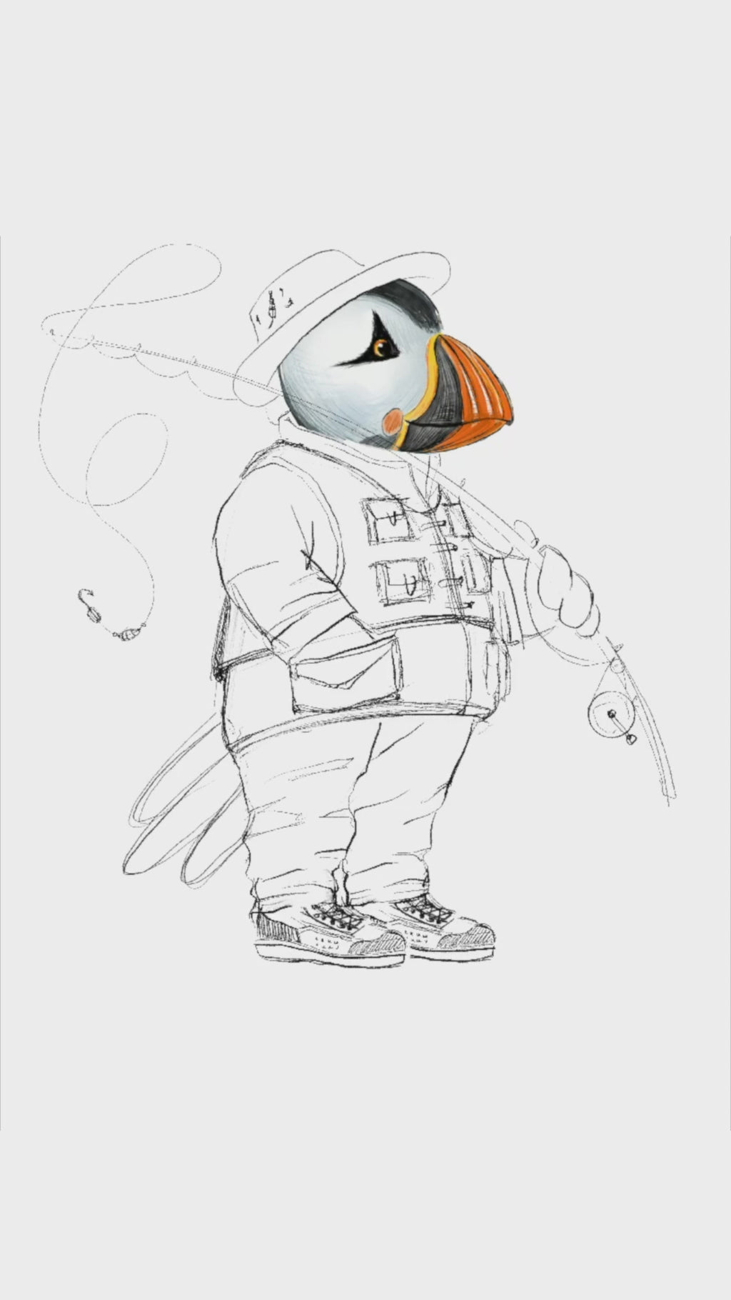 Captain Puffin Fly Fisherman T-Shirt