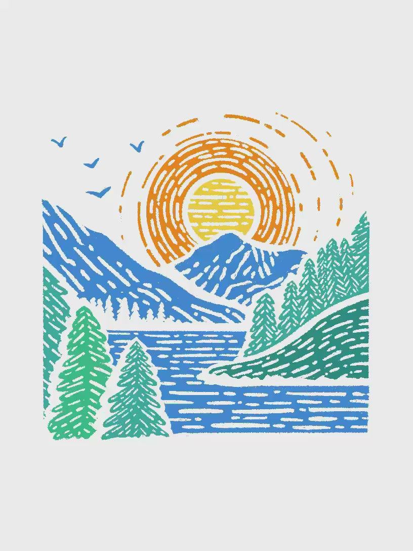 Sunrise Vista Landscape Back Print T-Shirt