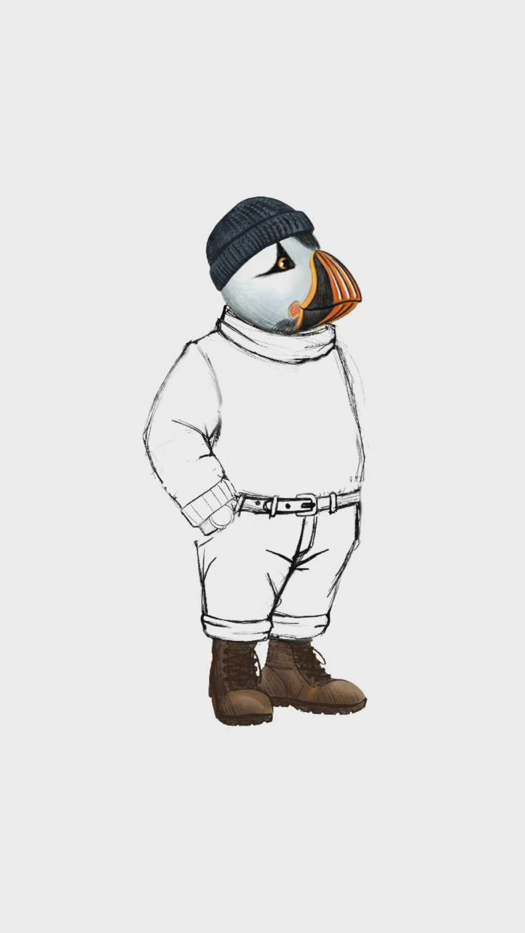 Captain Puffin Faroe Islands Fisherman T-Shirt