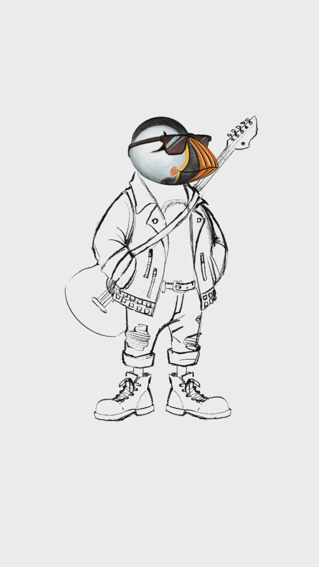 Captain Puffin The Rock Band Rebel T-Shirt