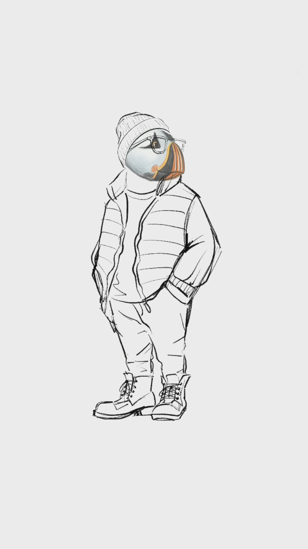 Captain Puffin Puffer Vest Nomad Sweatshirt