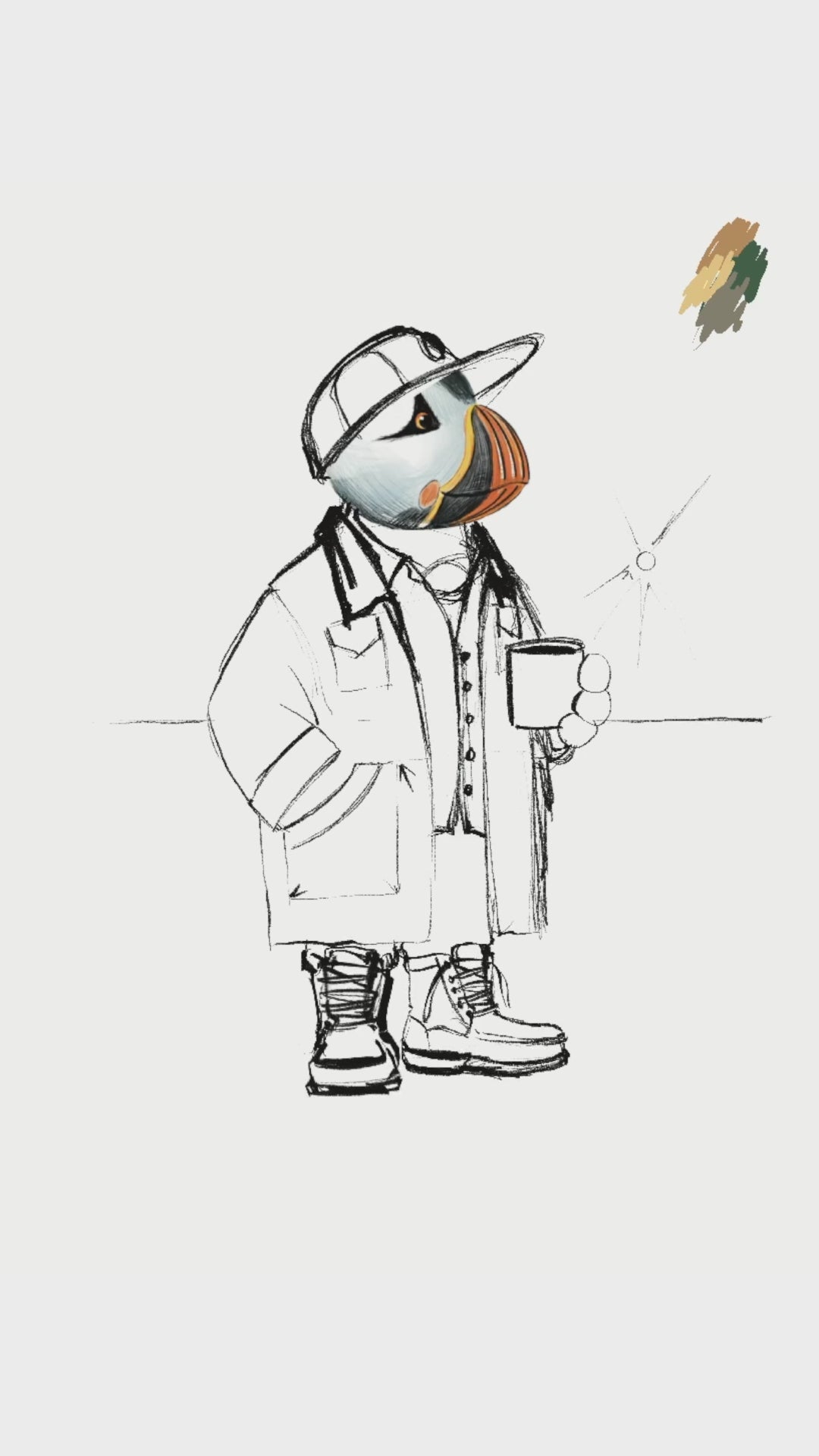 Captain Puffin Early Birder T-Shirt