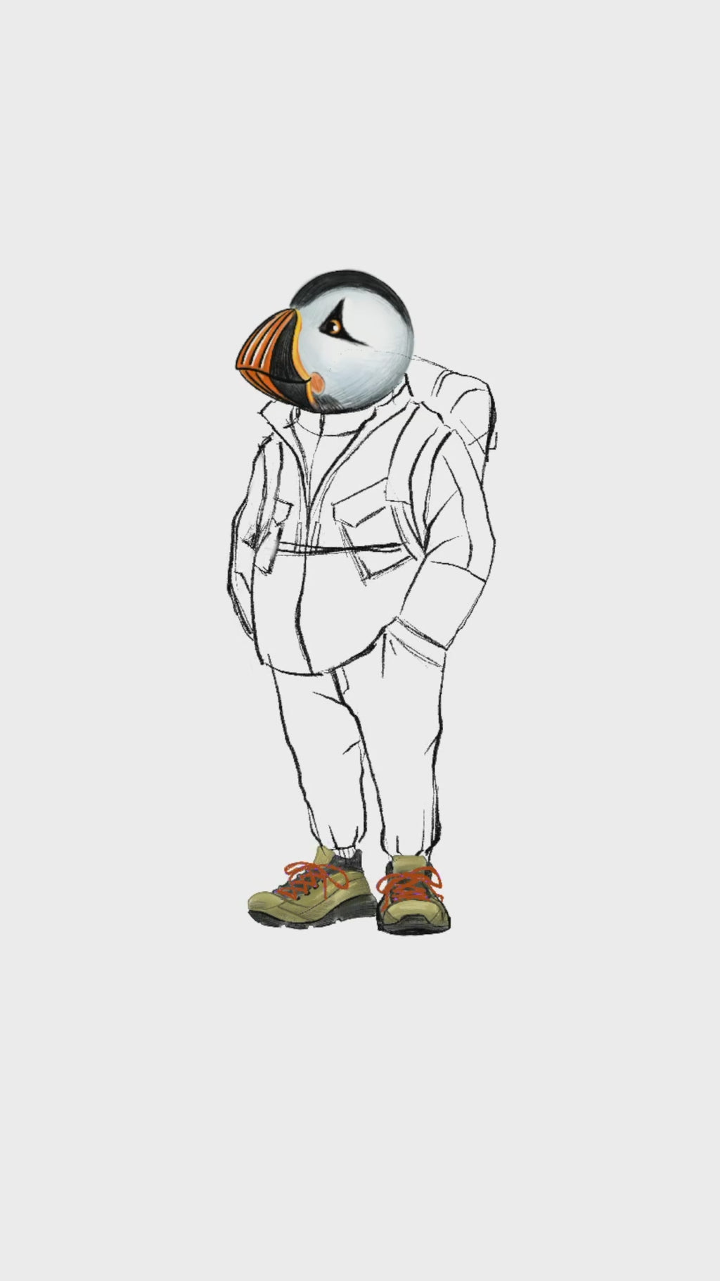 Captain Puffin Japanese Trail Walker T-Shirt