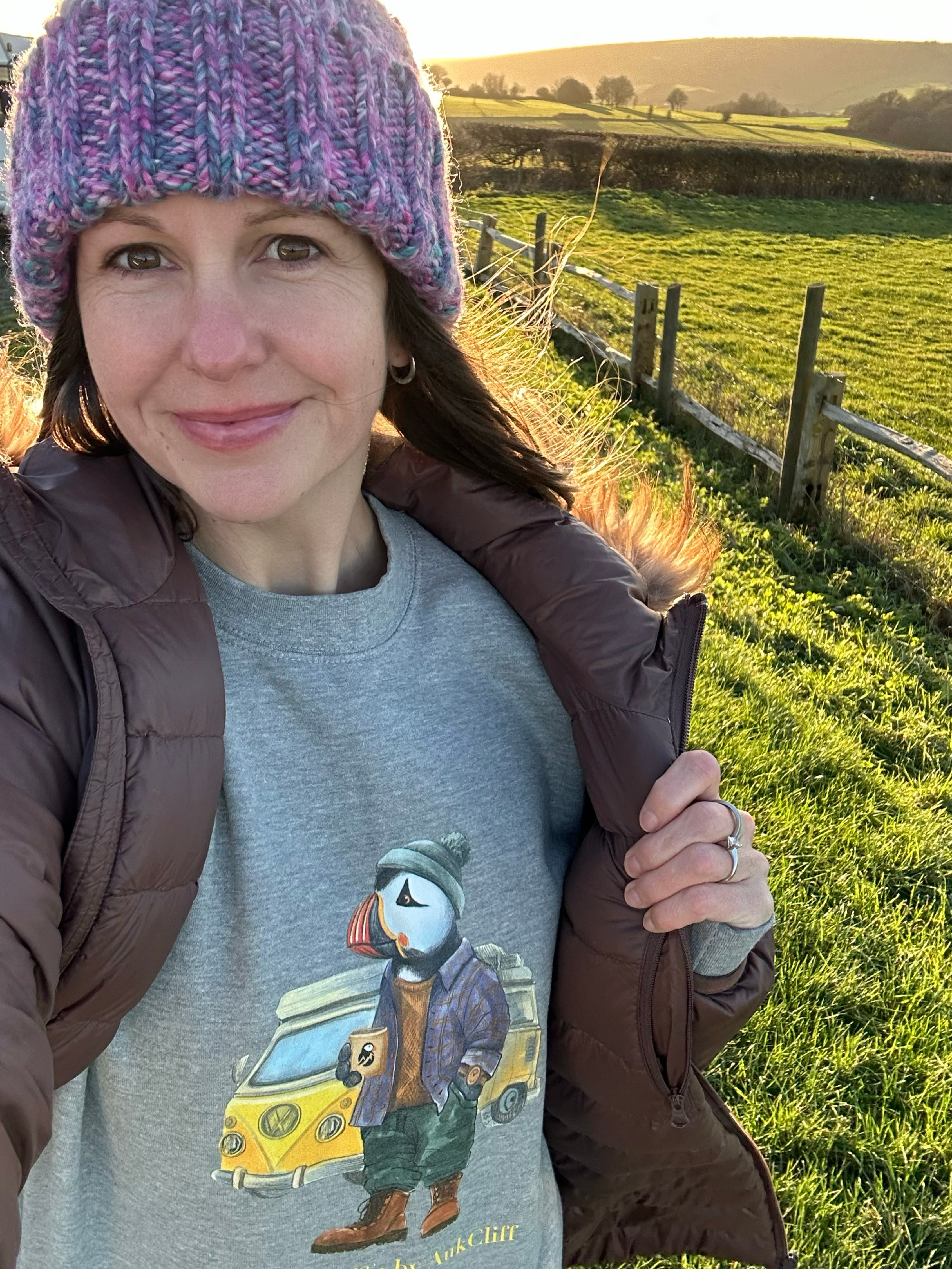 Load video: Hand-drawn Captain Puffin™ characters by AukCliff wearing adventure-inspired outfits, standing side by side on a clean background — premium Comfort Colors® tees and sweatshirts collection celebrating art, exploration, and timeless style.